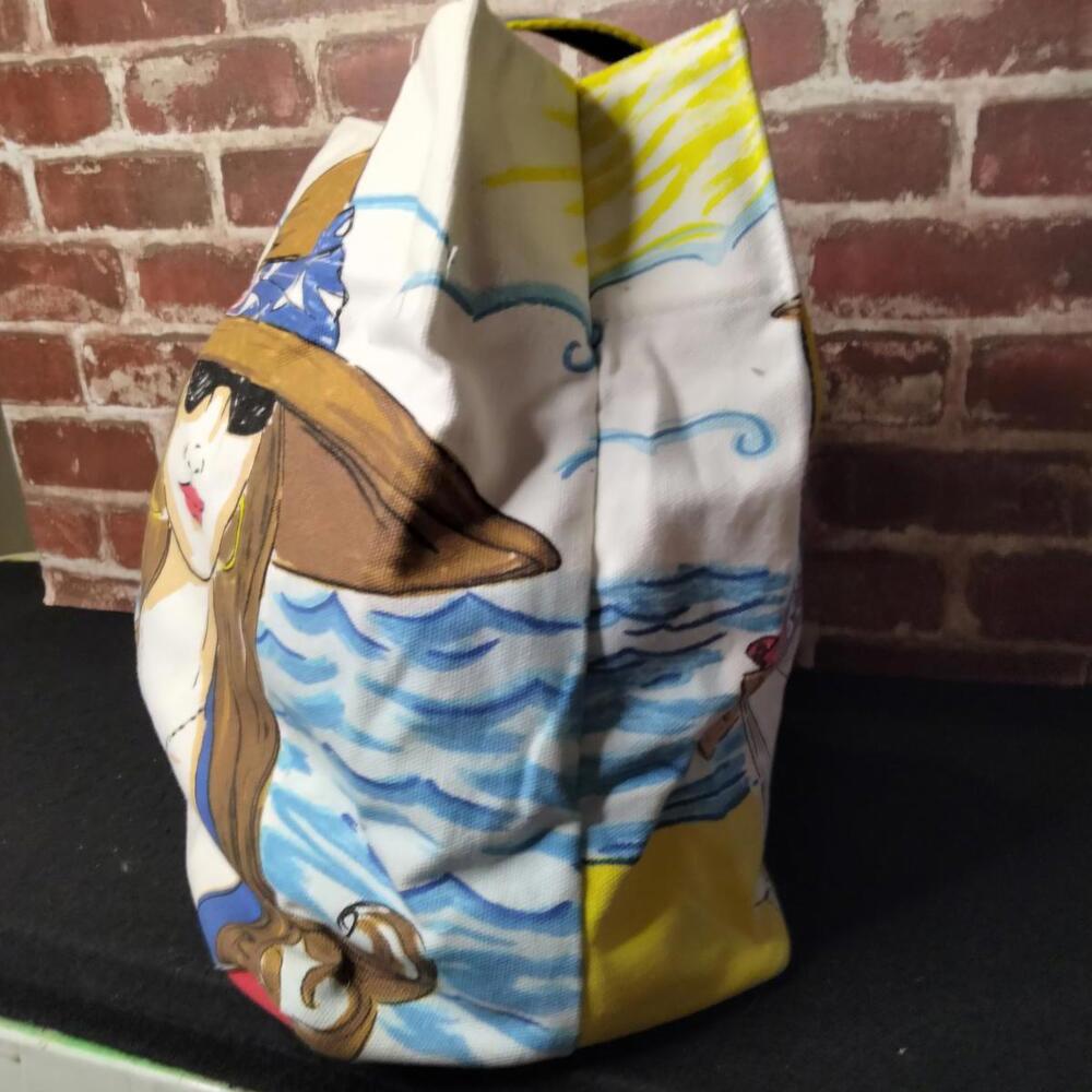 Brighton Chic Ahoy Canvas Tote Bag Summer Beach Shoulder Purse - Picture 4 of 8